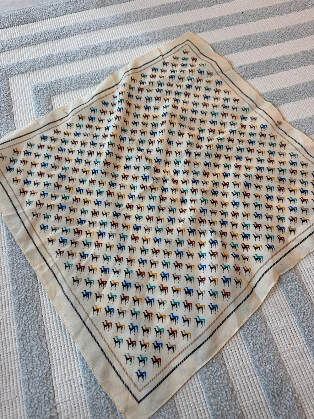 Vintage 1960’s silk greyhound Print Square Scarf